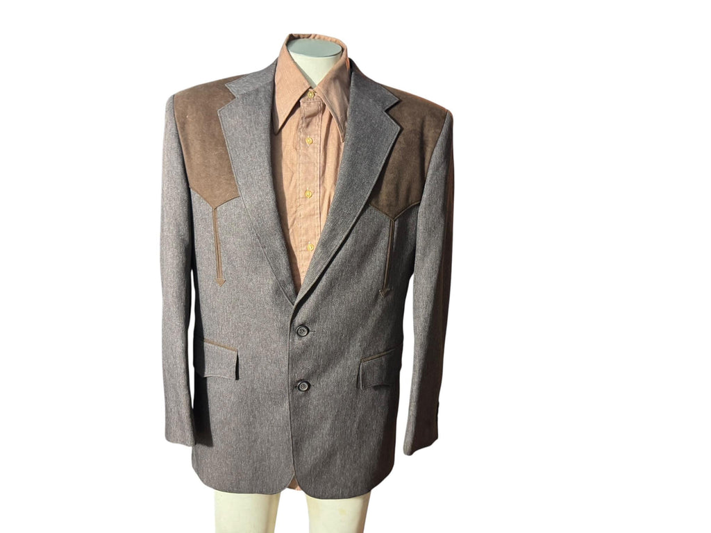 Vintage brown western suit jacket 40 R Papano West