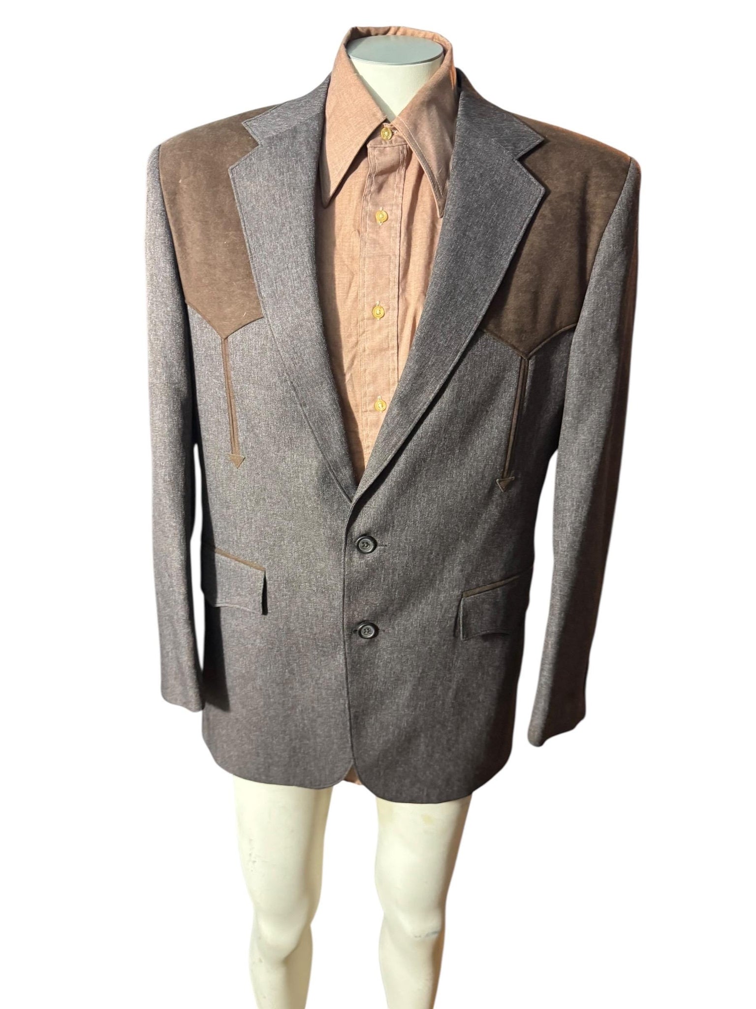 Vintage brown western suit jacket 40 R Papano West