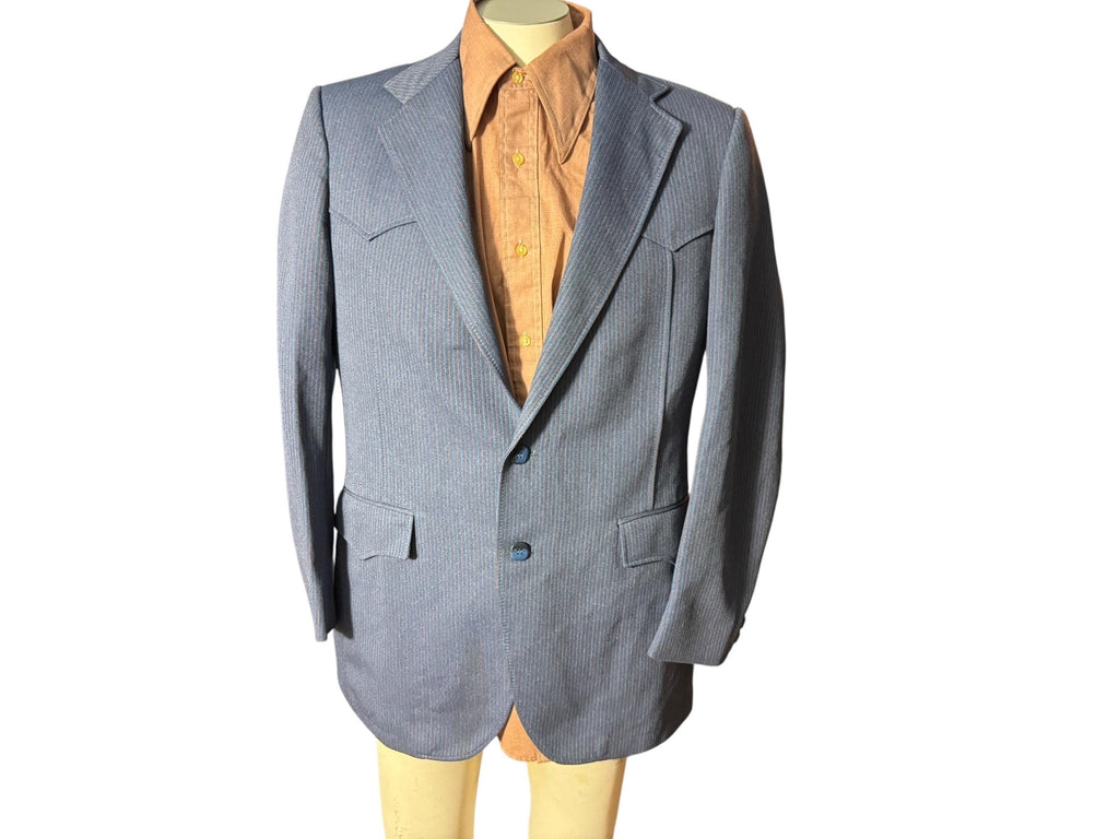 Vintage blue pinstripe western suit jacket 40 L Ranchman