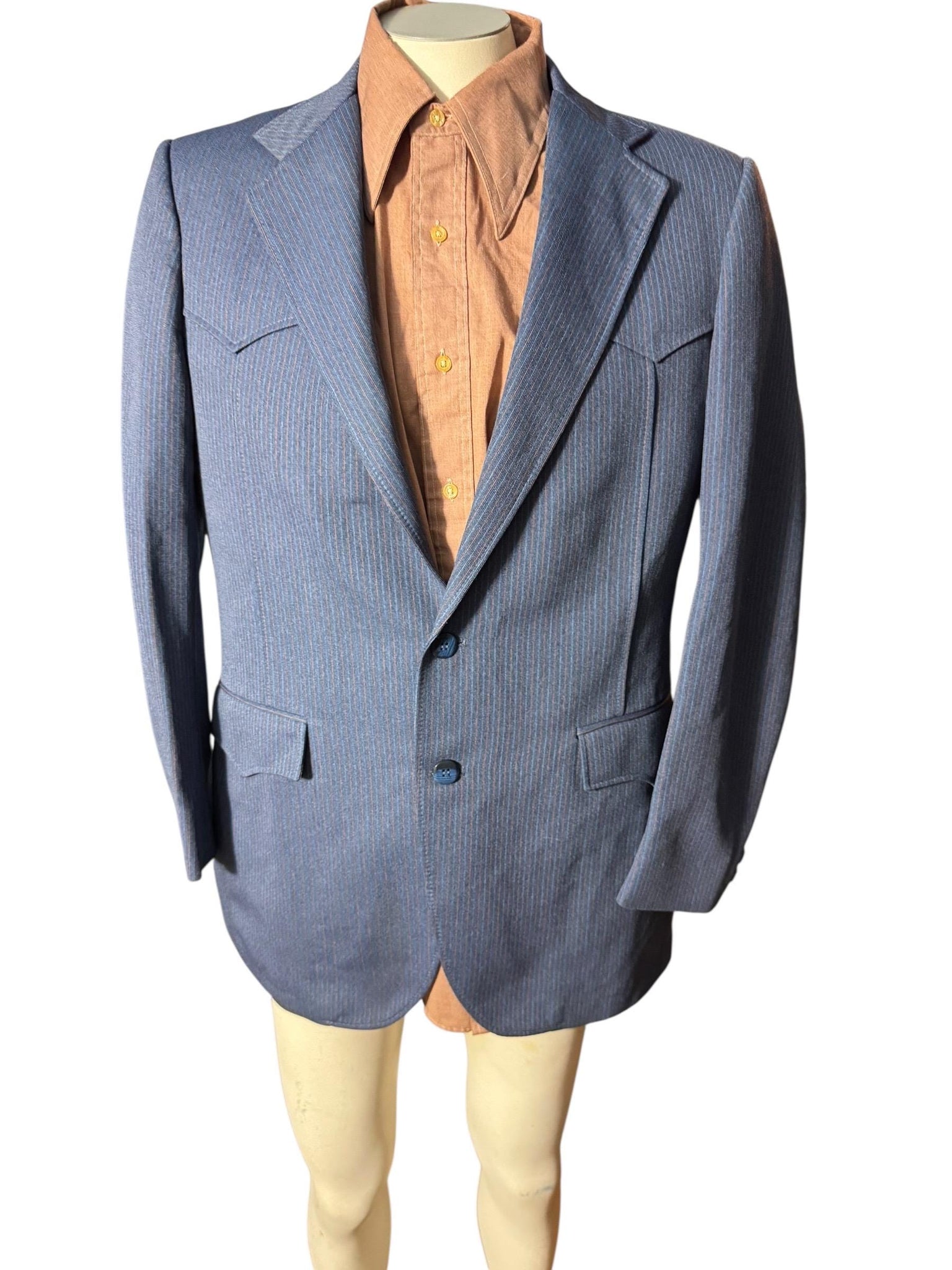 Vintage blue pinstripe western suit jacket 40 L Ranchman