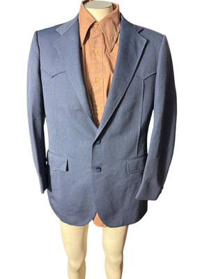 Vintage blue pinstripe western suit jacket 40 L Ranchman