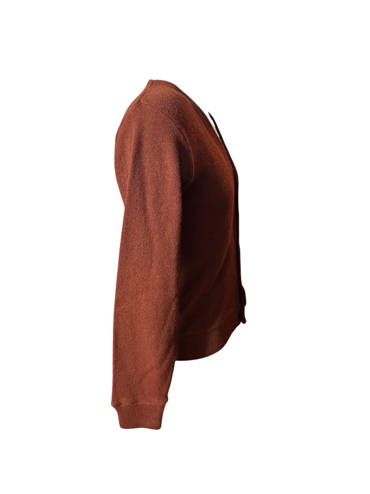 Vintage 70's men's brown cardigan sweater S Kings Road