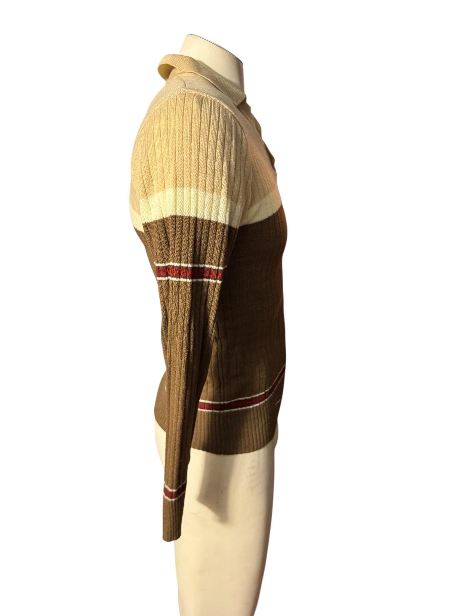 Vintage 70's men’s brown striped sweater S