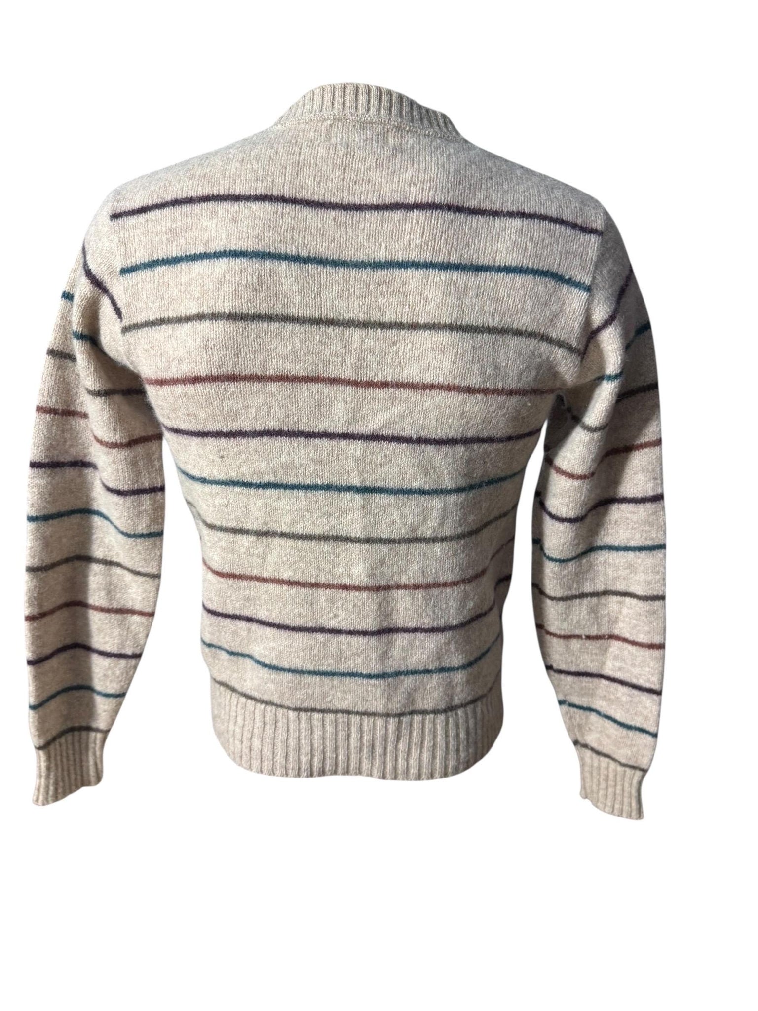 Vintage 70's men's wool tan striped sweater M Jerome