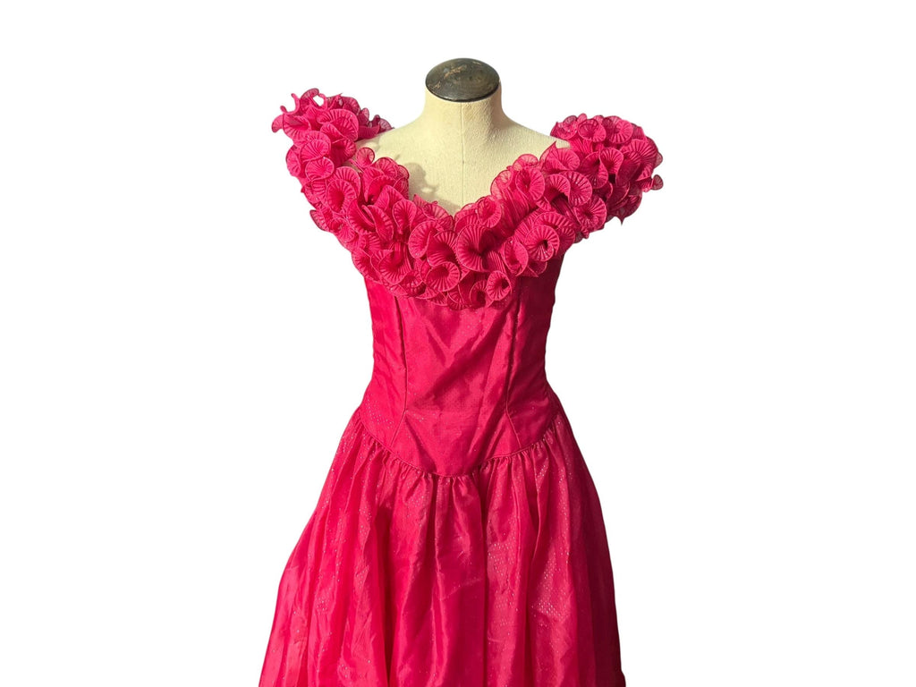 Vintage pink 70's prom formal dress S Mike Benet