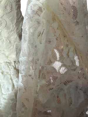 Vintage 60's prairie lace wedding dress S maxi