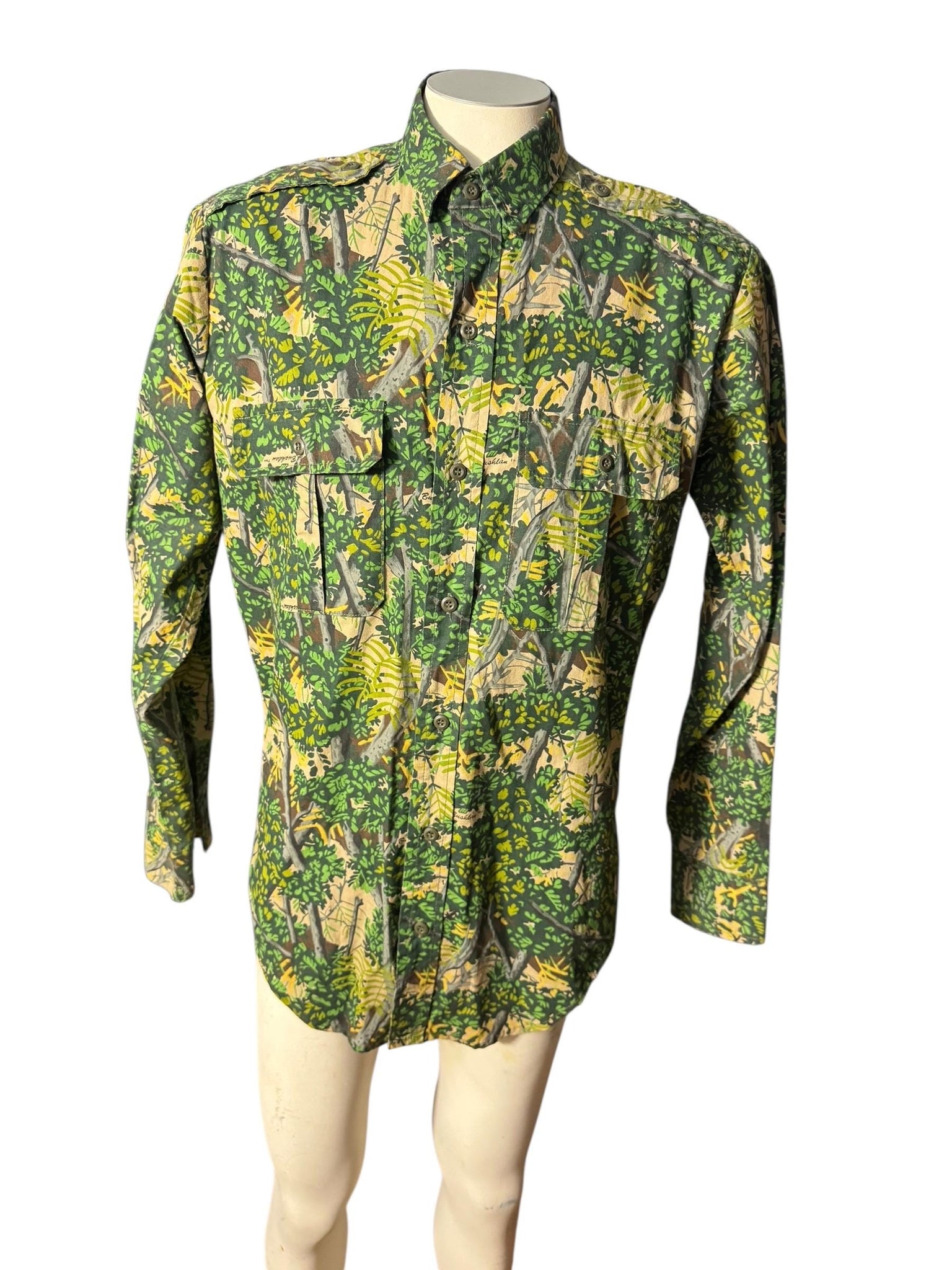 Vintage 80's men's camo shirt M Bushlan