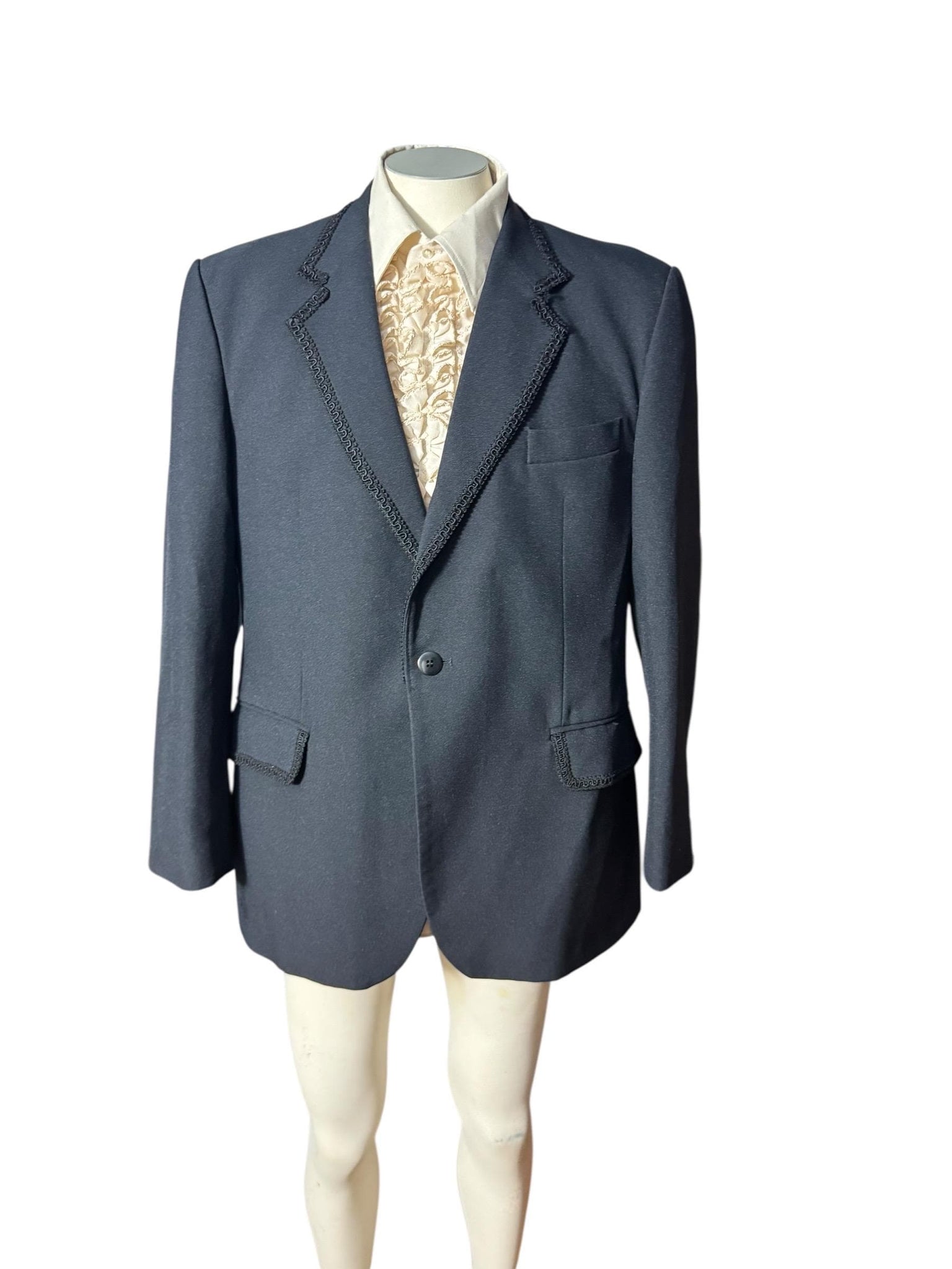 Vintage 70's black tuxedo suit jacket 44 S