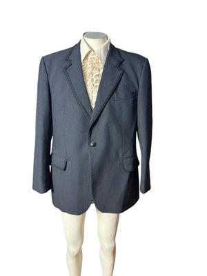 Vintage 70's black tuxedo suit jacket 44 S