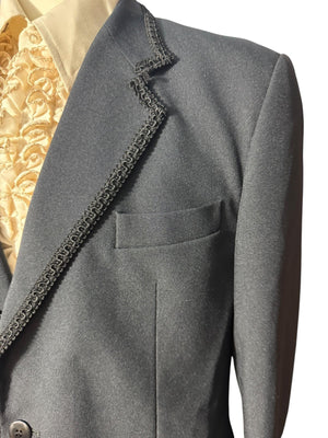 Vintage 70's black tuxedo suit jacket 44 S