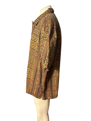 Vintage 80's men's brown cotton shirt L XL