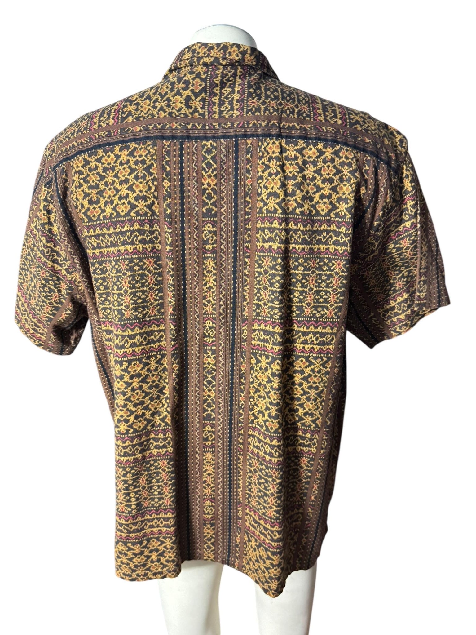 Vintage 80's men's brown cotton shirt L XL