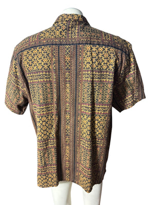 Vintage 80's men's brown cotton shirt L XL
