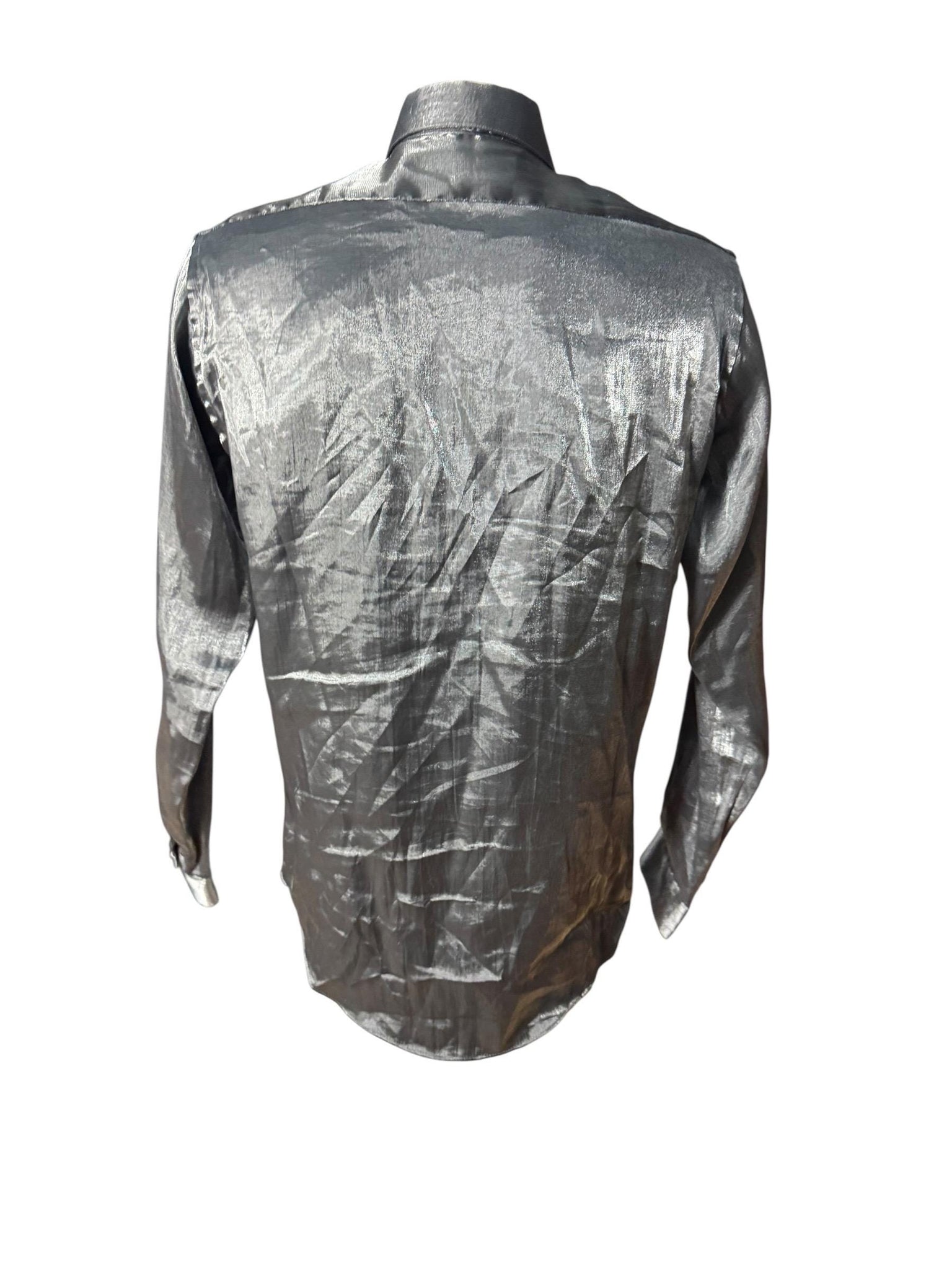 Vintage men’s 80’s Silver button up shirt M Paul Rene