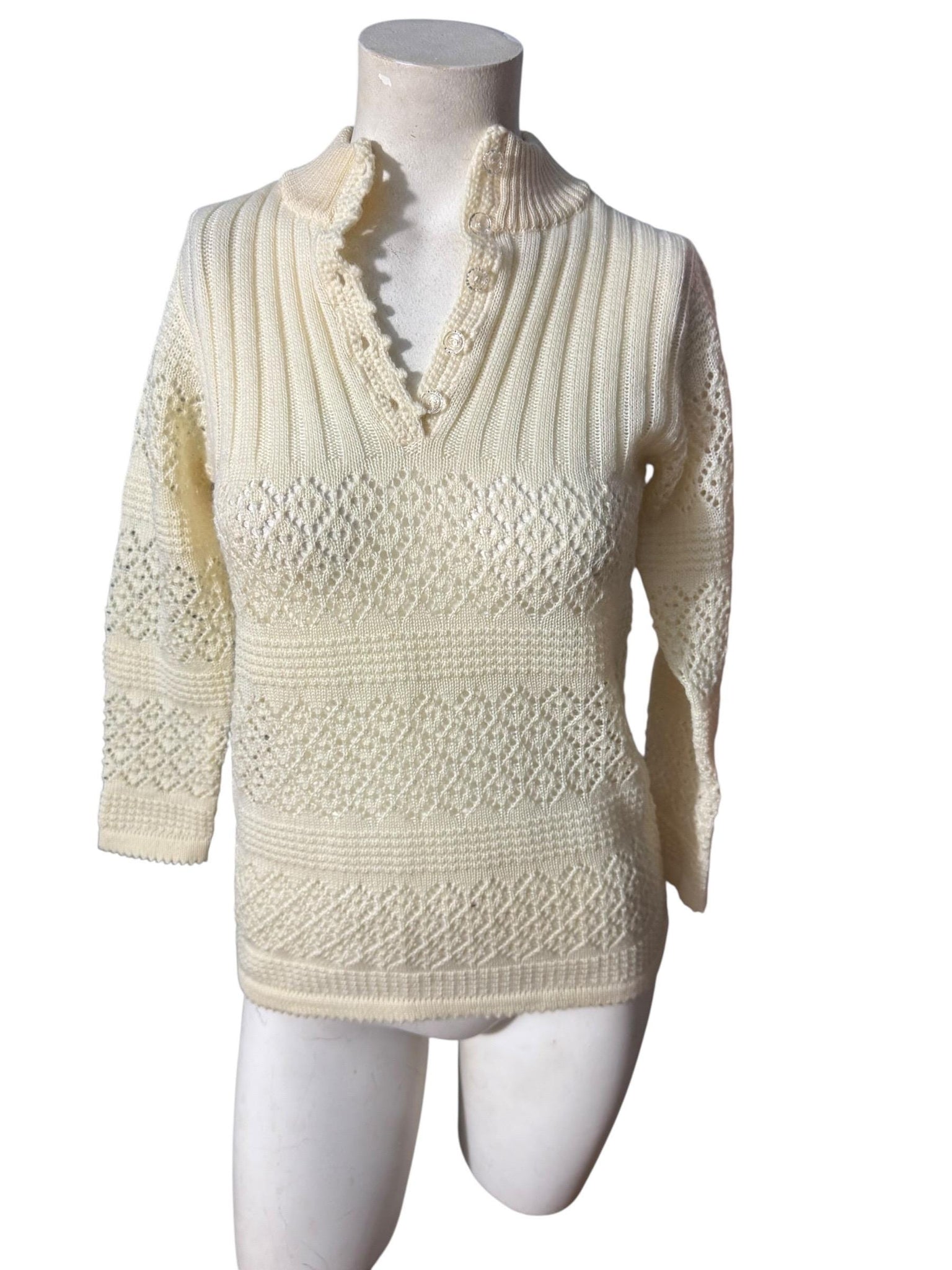 Vintage 80's off white sweater M Menuet