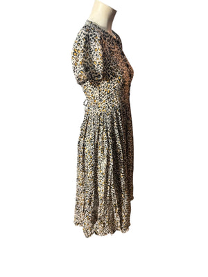 Vintage leopard cotton India dress M