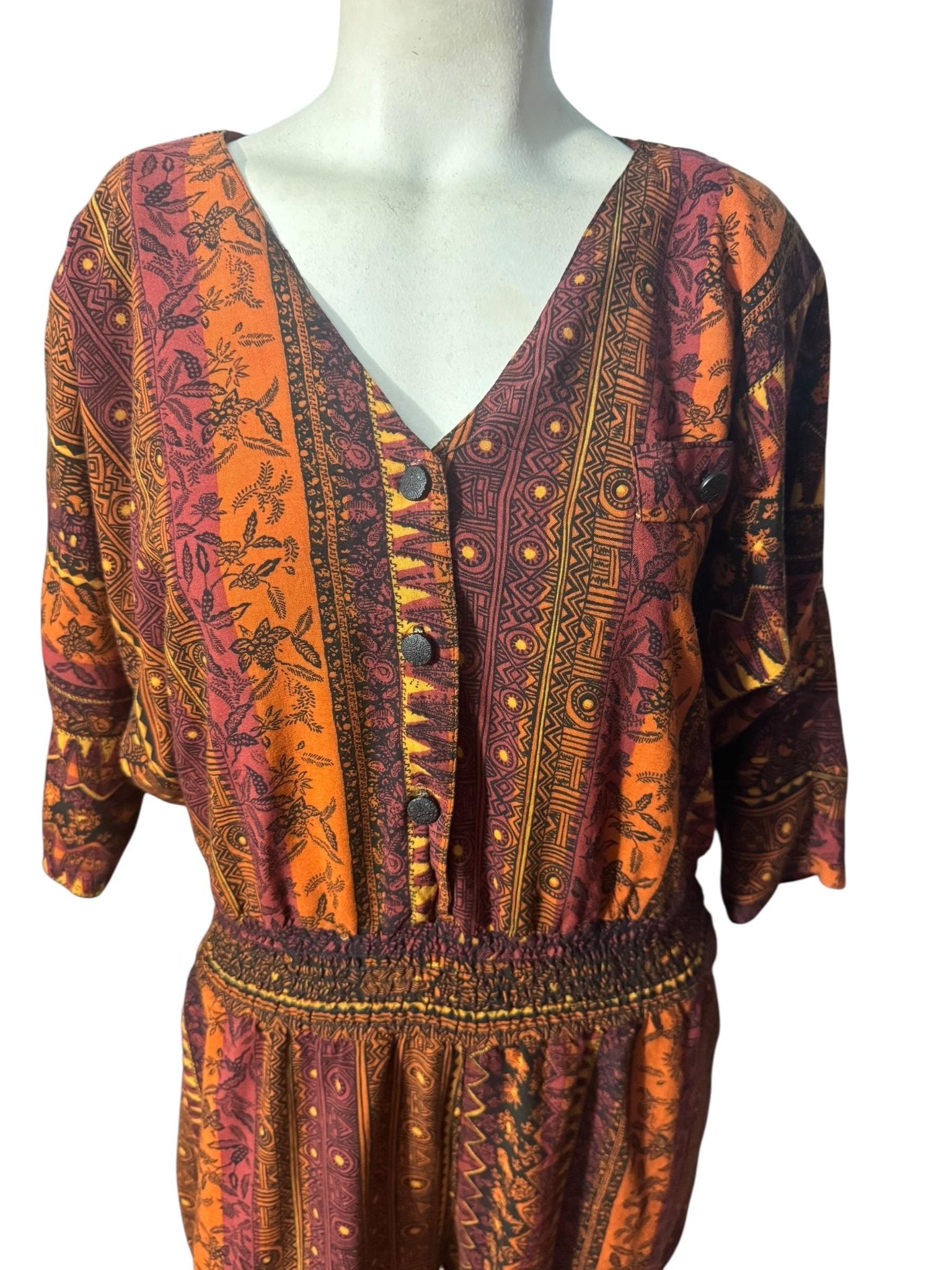 Vintage 80's black & brown jumpsuit 10 En Focus