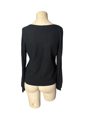 Vintage 70's black pearl sweater XL Joyce