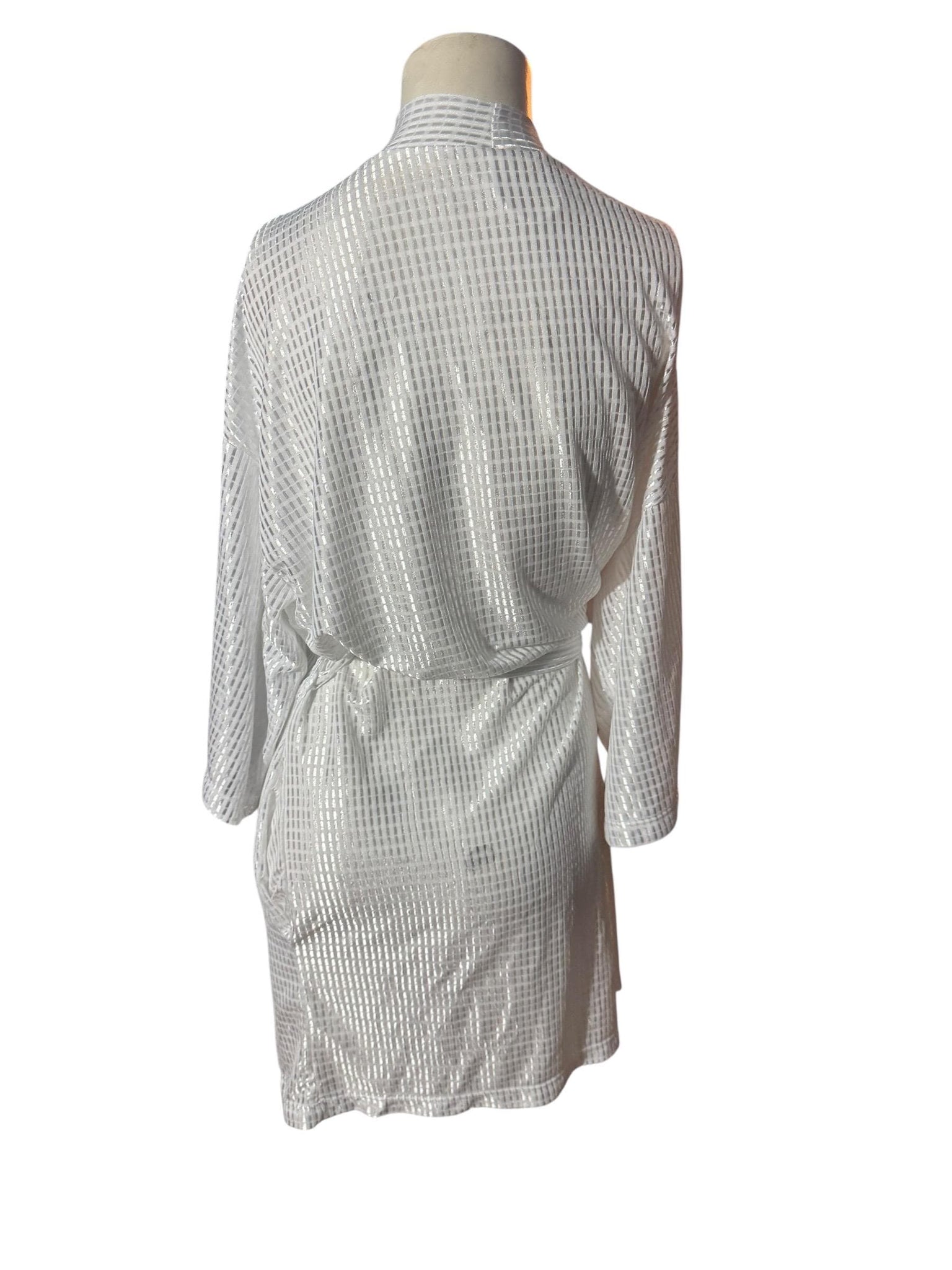 Vintage white stripe robe lingerie Fredericks of Hollywood O/S