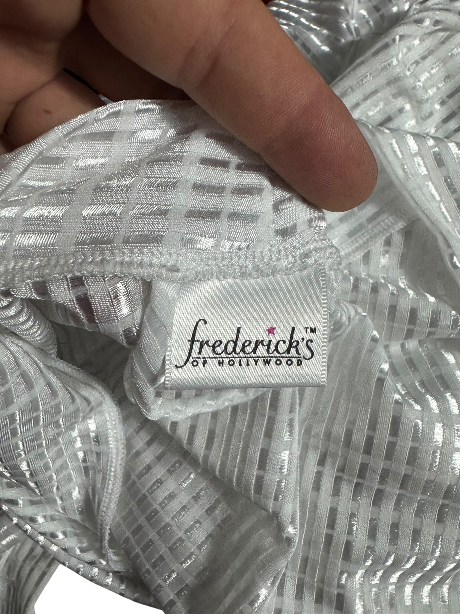 Vintage white stripe robe lingerie Fredericks of Hollywood O/S